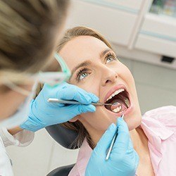 Woman during dental treatment