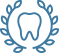 Tooth surrounded by wreath icon highlighted