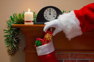 Santa filling a stocking