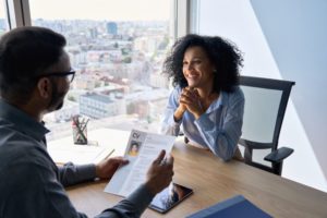 woman having a job interview